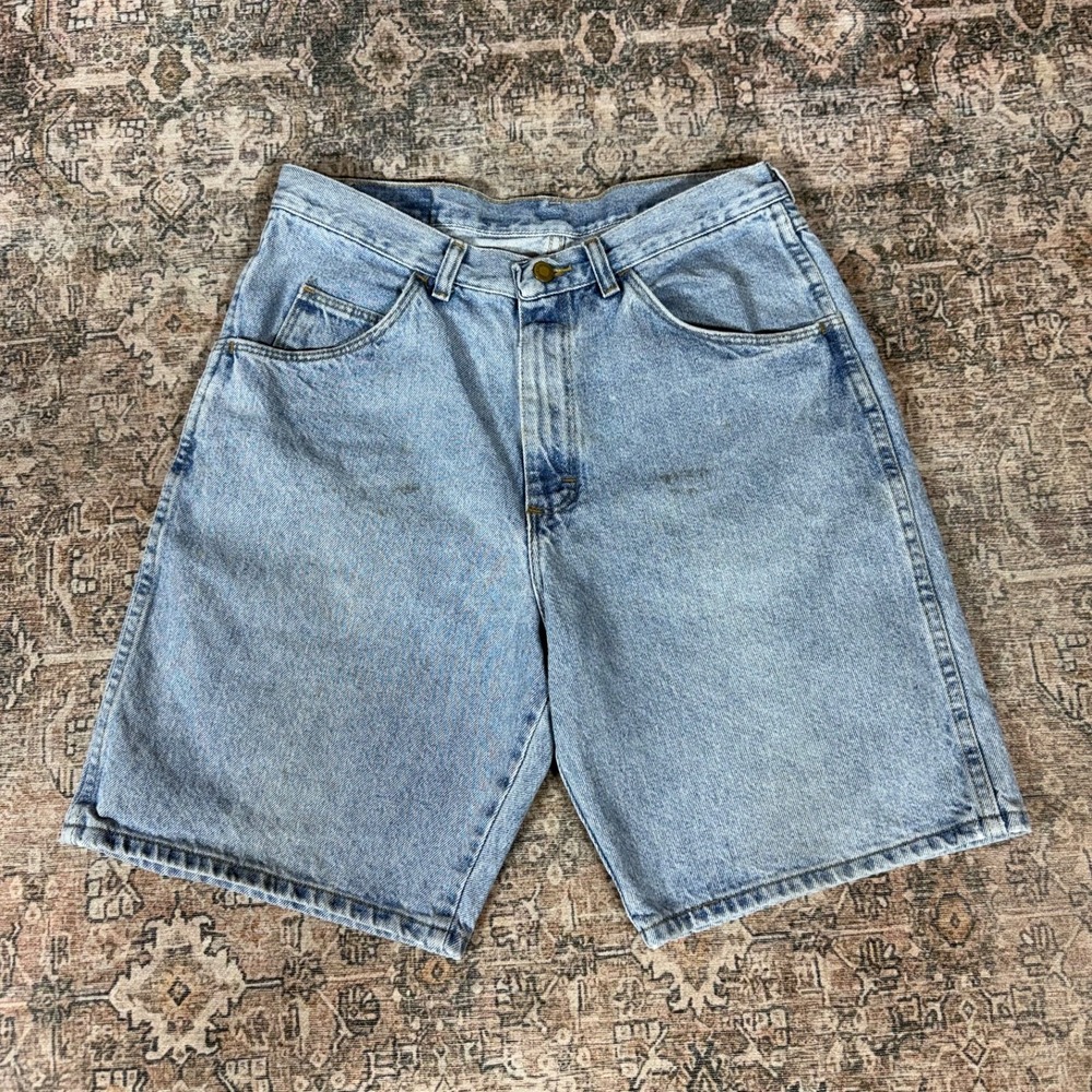 Vintage Baggy Wrangler Jorts Size 33 Blue